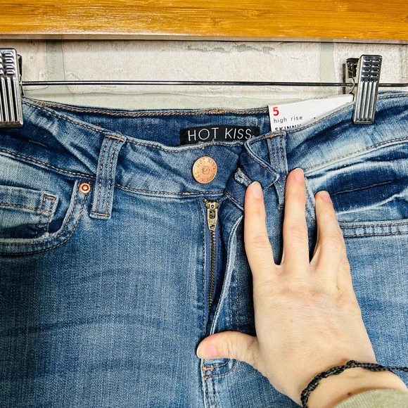 High Rise Skinny Ankle Distressed Medium Wash Jeans - Picture 4 of 9